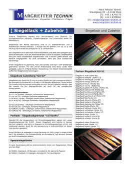 Siegellack und Zubehör - Margreiter Technik Hans Hilscher GmbH