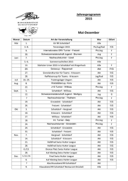 Jahresprogramm 2015 Mai