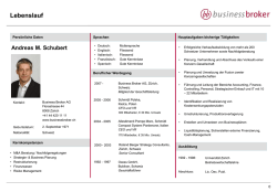 Kurz-Lebenslauf - Business Broker AG Schweiz