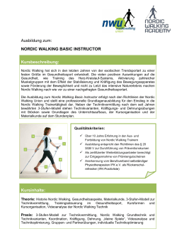 Ausbildung zum: NORDIC WALKING BASIC INSTRUCTOR