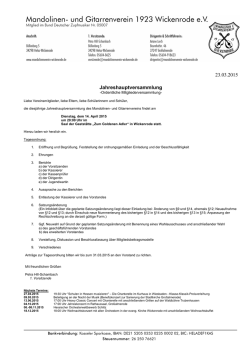 23.03.2015 Jahreshauptversammlung - Mandolinen