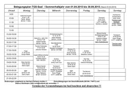Belegungsplan TGS-Saal / Sommerhalbjahr vom 01