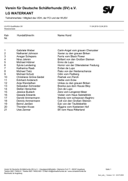 Teilnehmerliste LG FCI