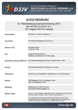 10. Szenarientraining AG SV im DJJV Leipzig am - Ju