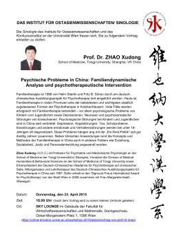 Prof. Dr. ZHAO Xudong - Institut für Ostasienwissenschaften