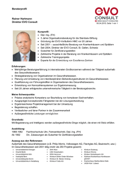 Beraterprofil Rainer Hartmann Direktor EVO Consult