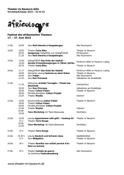 Spielplan des africologneFESTIVALS 2015