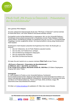 Einladung PRofi-Treff - PRVA Public Relations Verband Austria