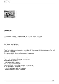 Vorsitzender Dr. Johannes Friedrich, Landesbischof a.D., Ev.