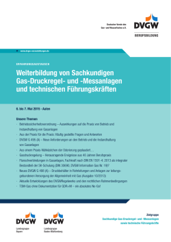 Weiterbildung von Sachkundigen Gas-Druckregel