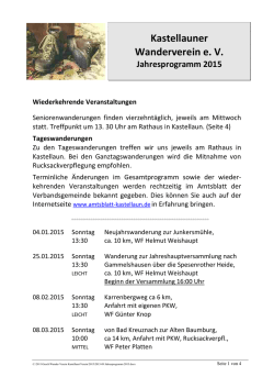 Jahresprogramm 2015