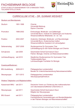 Fachleitung Biologie - Studienseminare Rheinland