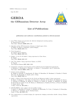 the GERmanium Detector Array List of Publications