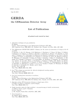 the GERmanium Detector Array List of Publications - Max