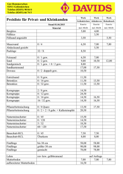 Preisliste als PDF - Franz Davids Sand