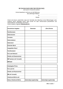 Bewerbungsbogen Blanko PDF