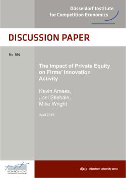 The Impact of Private Equity on Firms` Innovation Activity
