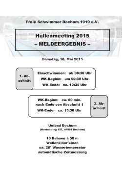 Hallenmeeting MELDEERGEBNIS