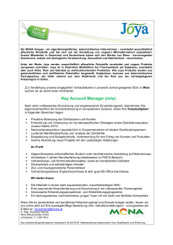 Key Account Manager (m/w)