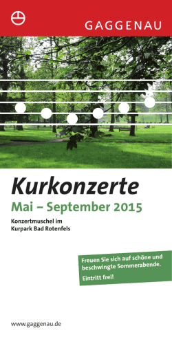 Kurkonzerte Mai – September 2015