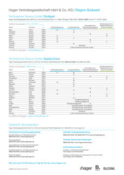 Hager Vertriebsgesellschaft mbH & Co. KG | Region S&uuml;dwest