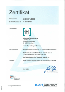 DIN EN ISO 9001 Zertifikat