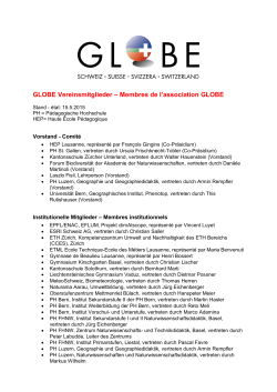 GLOBE Vereinsmitglieder – Membres de l`association GLOBE