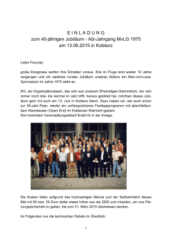 EINLADUNG zum 40-j&auml;hrigen Jubil&auml;um - Abi