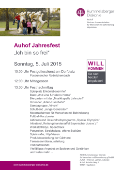 Auhof Jahresfest WILL - Rummelsberger Diakonie 125 Jahre