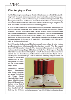Eine &Auml;ra ging zu Ende &hellip;