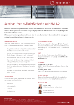 Seminar - Von nullachtfünfzehn zu HRM 3.0