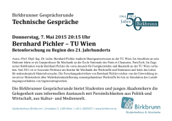 Technische Gespräche Bernhard Pichler – TU Wien