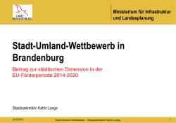 Stadt-Umland-Wettbewerb in Brandenburg