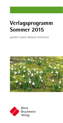 Verlagsprogramm Sommer 2015 - Börm Bruckmeier Publishing LLC
