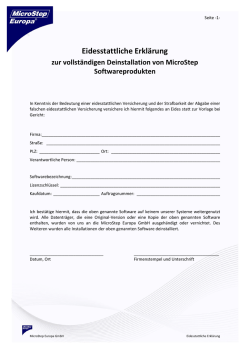 Eidesstattliche Erkl&auml;rung