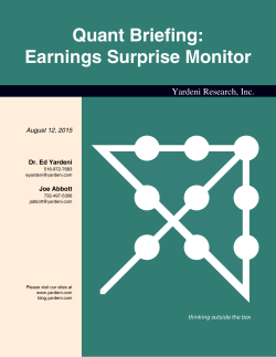 Earnings Surprise Monitor - Dr. Ed Yardeni`s Economics Network