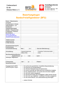 BFD Bewerbungsbogen - KjG Diözesanverband Mainz