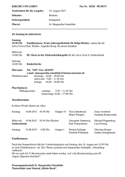 KIRCHE UND LEBEN Fax Nr. 02361 582 88 57 - Kirche