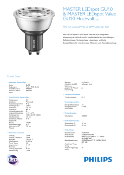 Hersteller Datenblatt Philips Master LED Spot GU10 5,5W