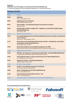 Programm WiföLAB-Informationstagung 2015