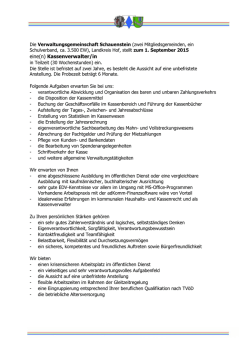 eine(n) Kassenverwalter/in