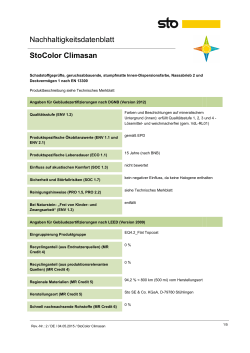 Nachhaltigkeitsdatenblatt StoColor Climasan