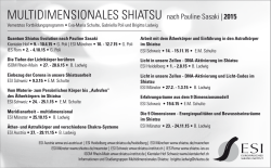 MULTIDIMENSIONALES SHIATSU nach Pauline Sasaki | 2015