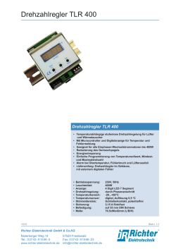 Drehzahlregler TLR 400 - Richter Elektrotechnik