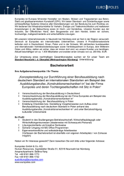 Bachelorarbeit - Bereich Ausbildung
