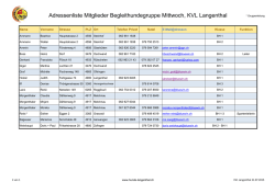 Adressenliste Mitglieder Begleithundegruppe Mittwoch, KVL