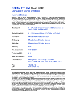 OCEAN TTP Ltd. Class I-CHF Managed Futures
