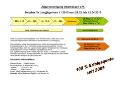 Jägervereinigung Oberhessen e.V. Zeitplan für Jungjägerkurs 1