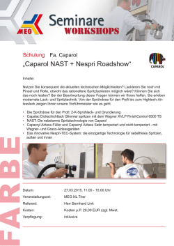 „Caparol NAST + Nespri Roadshow“