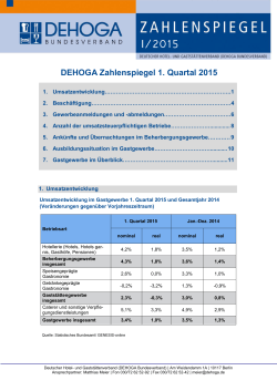 1. Quartal 2015 - DEHOGA Bundesverband